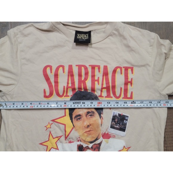 Scarface‎ Shoe Palace Tony Montana Graphic T Shirt Mens Medium Beige - Picture 2 of 9